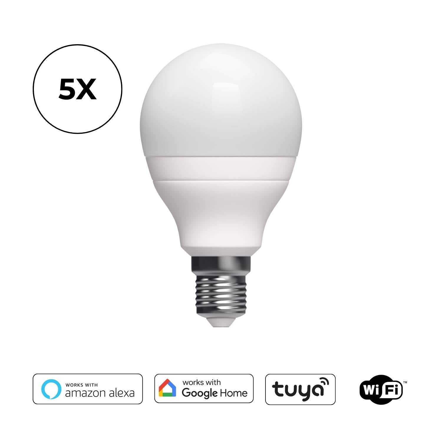 5er Set: E14 Smart Home RGB + CCT LED Leuchtmittel